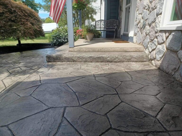 Stamped concrete patio installed, Rochester, NY