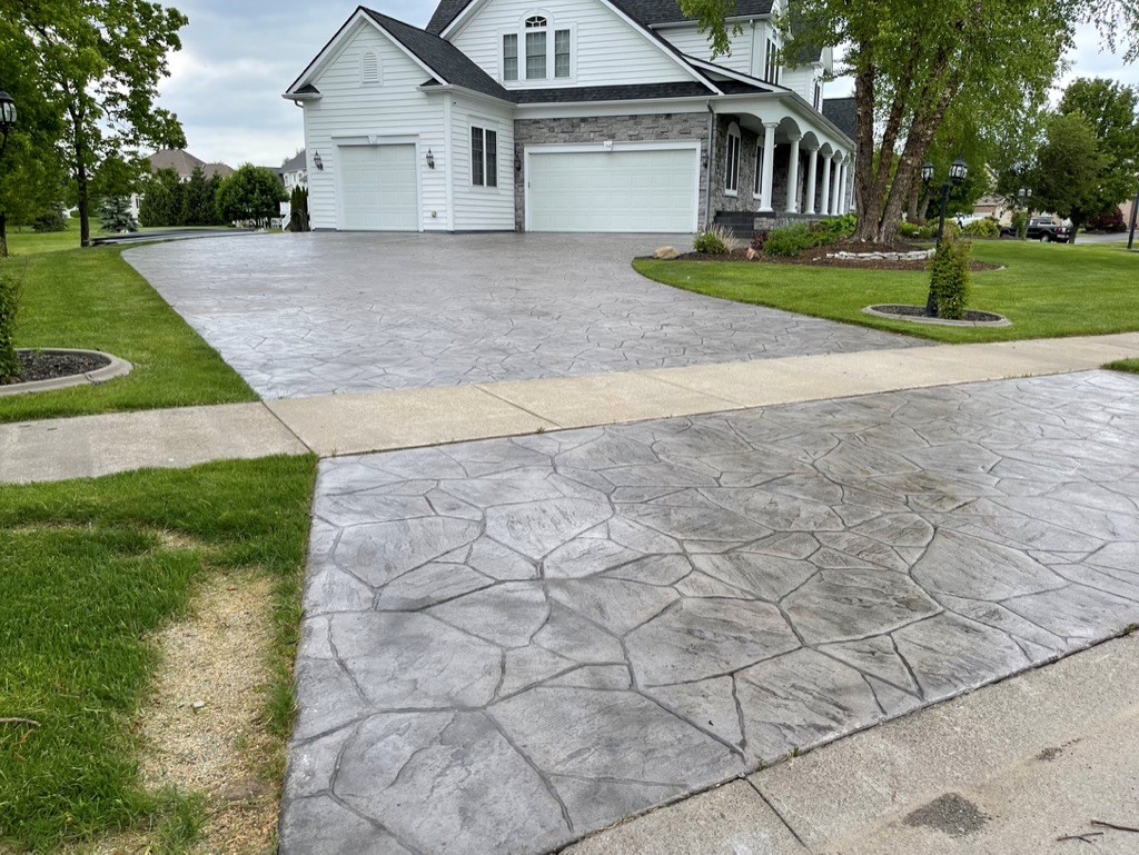 Stamped Concrete Driveway | Rochester Patio and Landscape